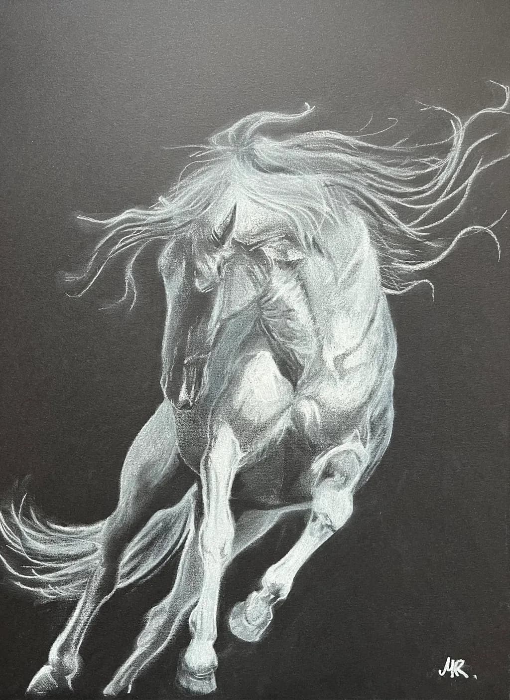 Galloping White Horse