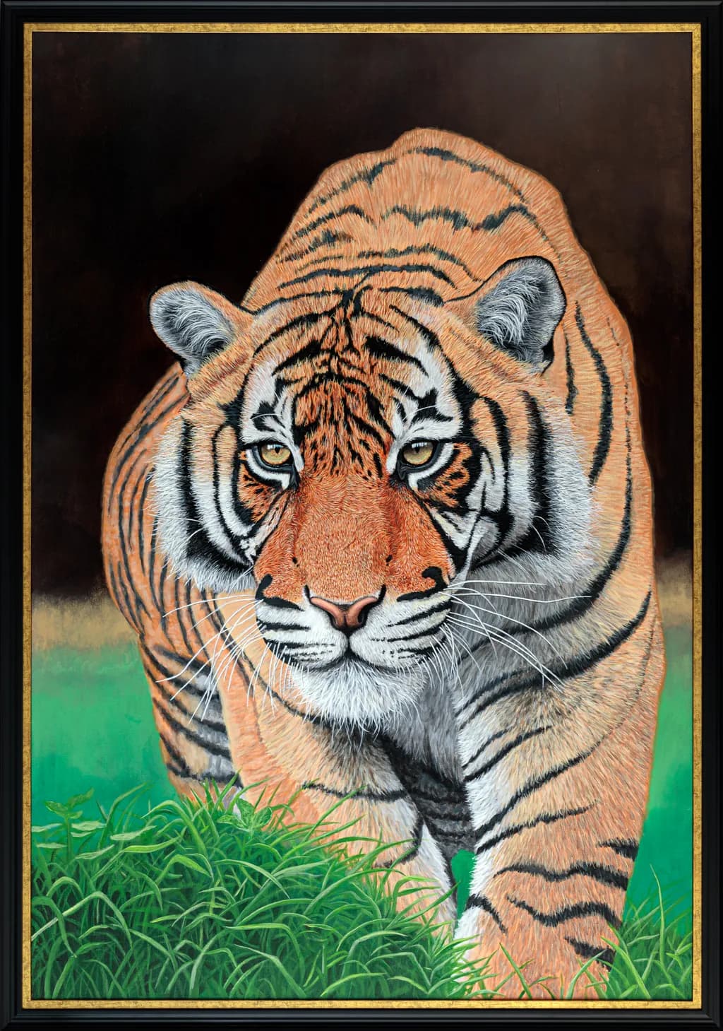 Stalking Tiger in Grass