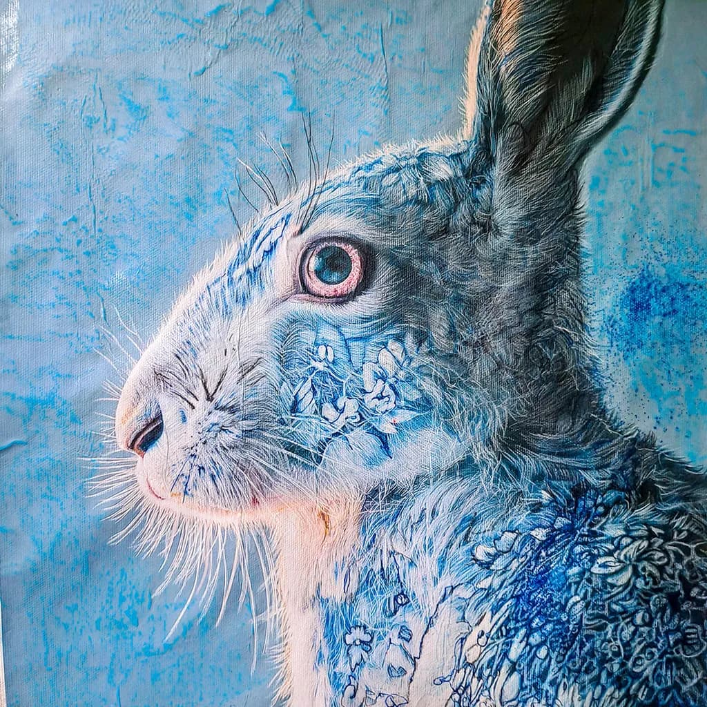 Blue Floral Hare