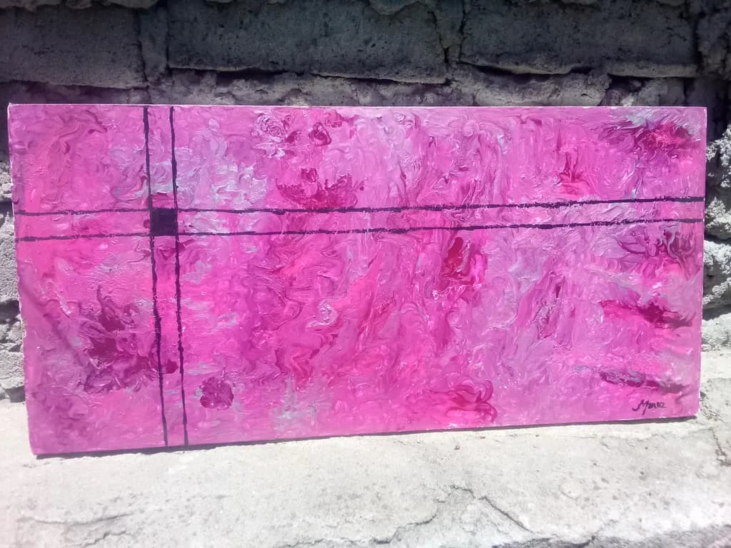 Pink Grid Abstract