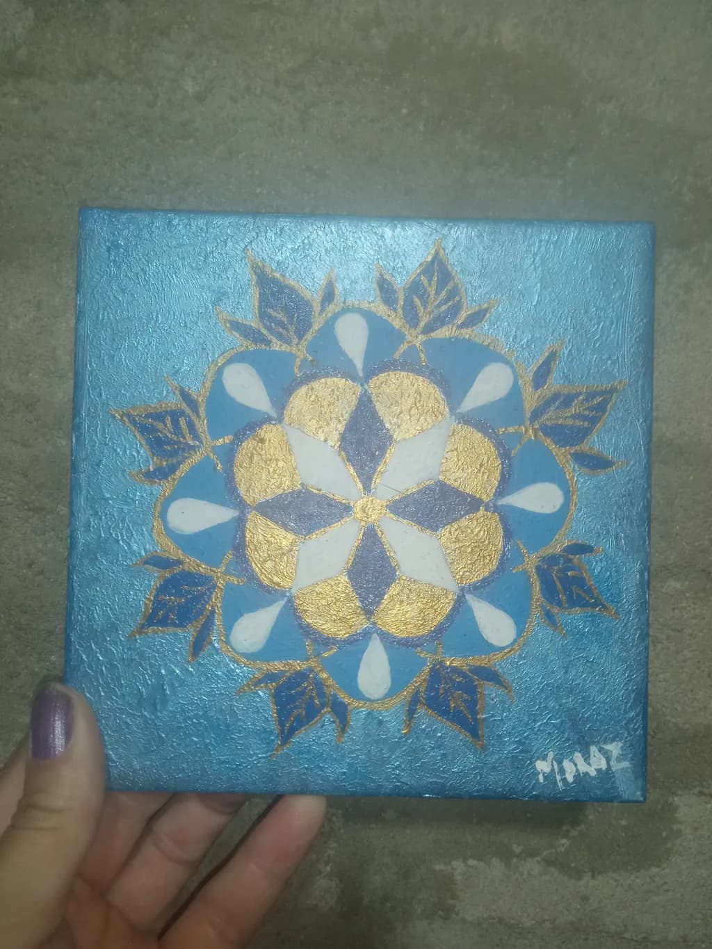 Abstract Mandala on Blue Background