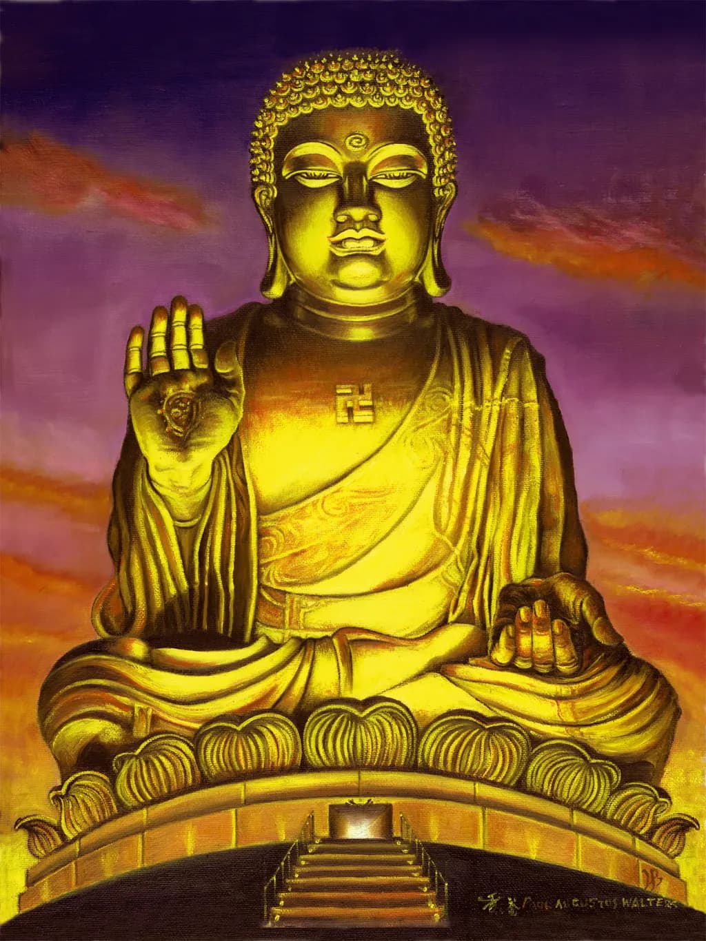 Buddha Statue at Sunset