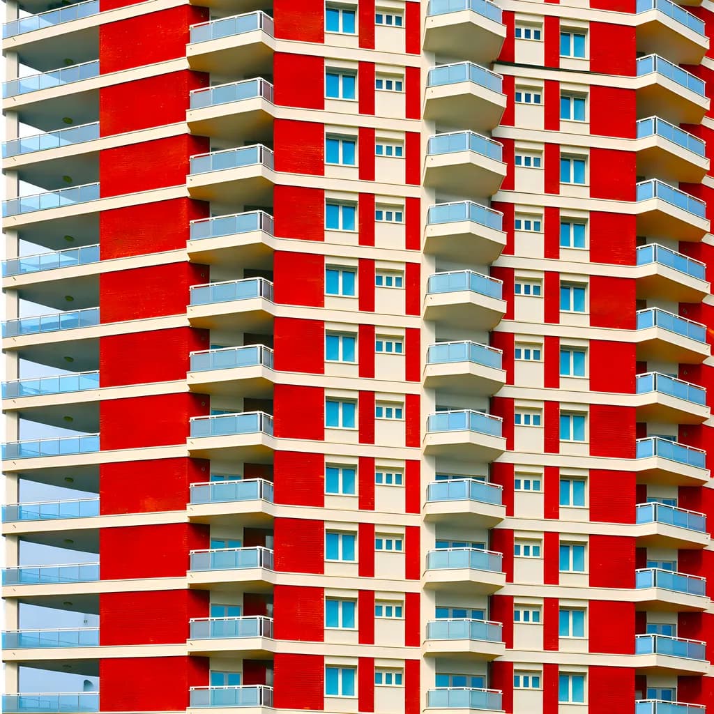 Red Apartment Balconies
