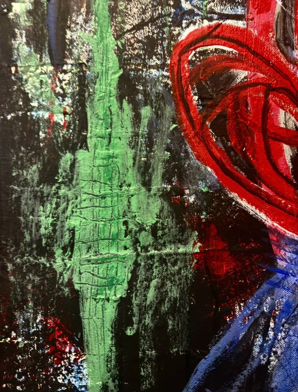 Abstract Red and Green Contrast