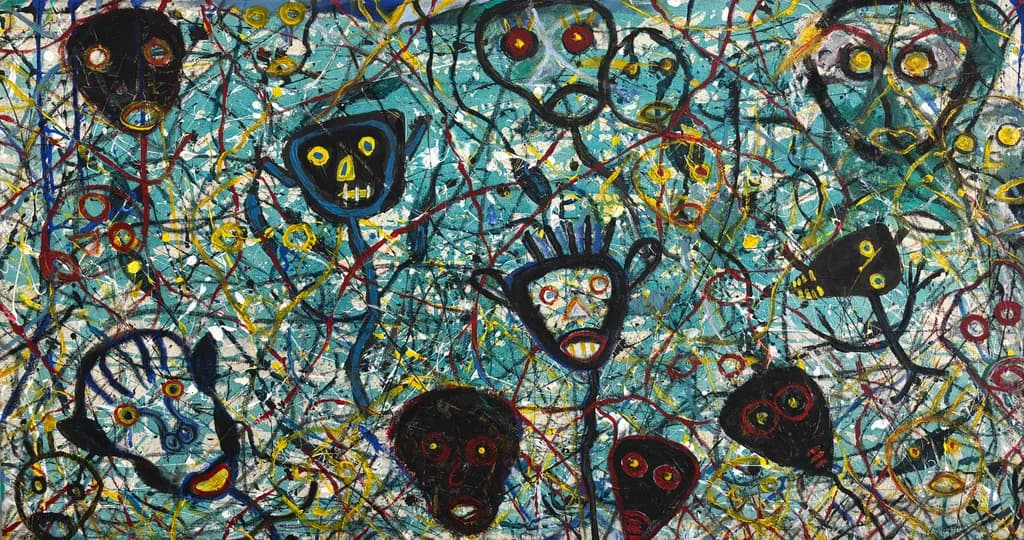 Faces in Blue Maze