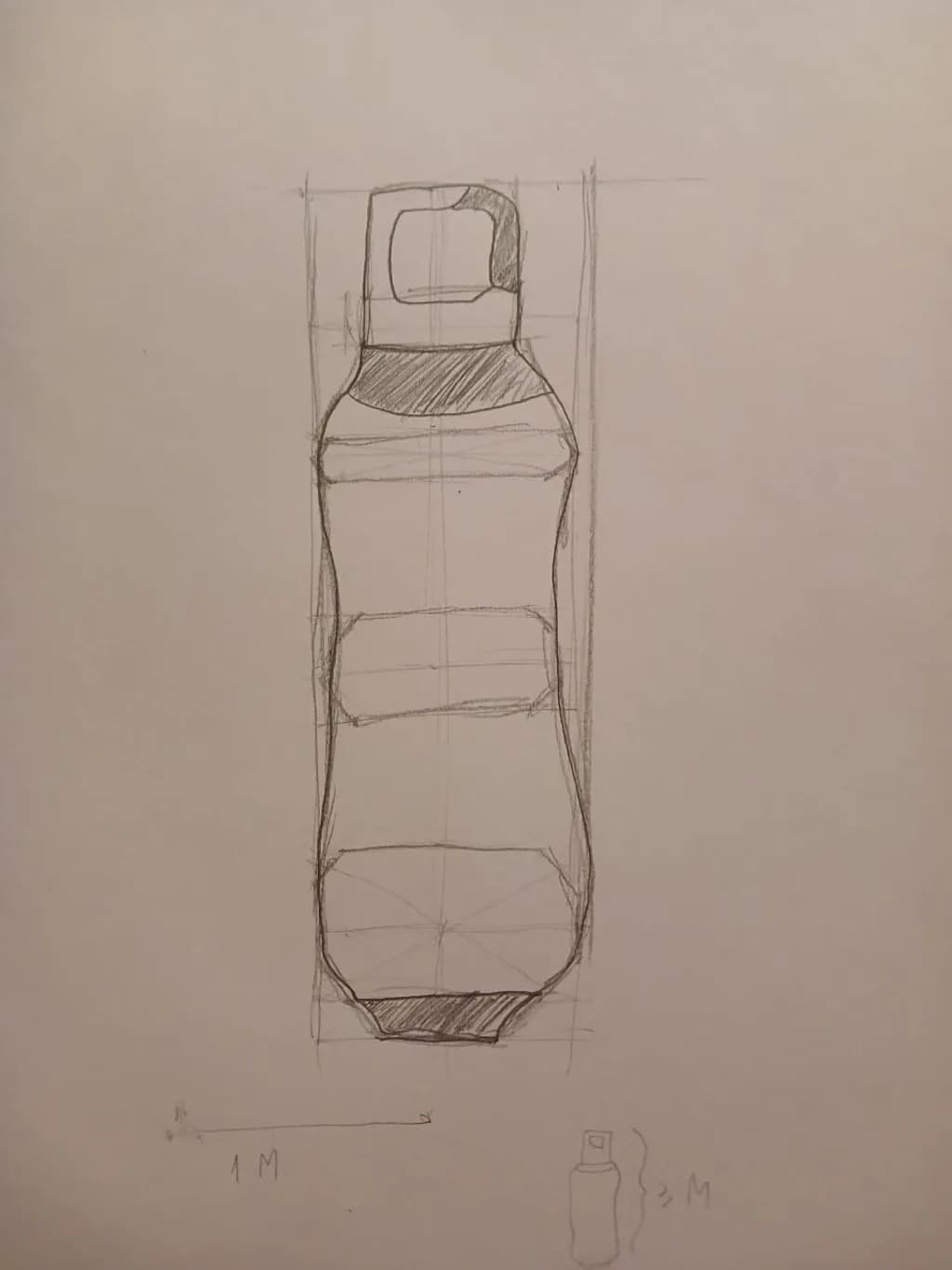 Estudio de botella en proporción