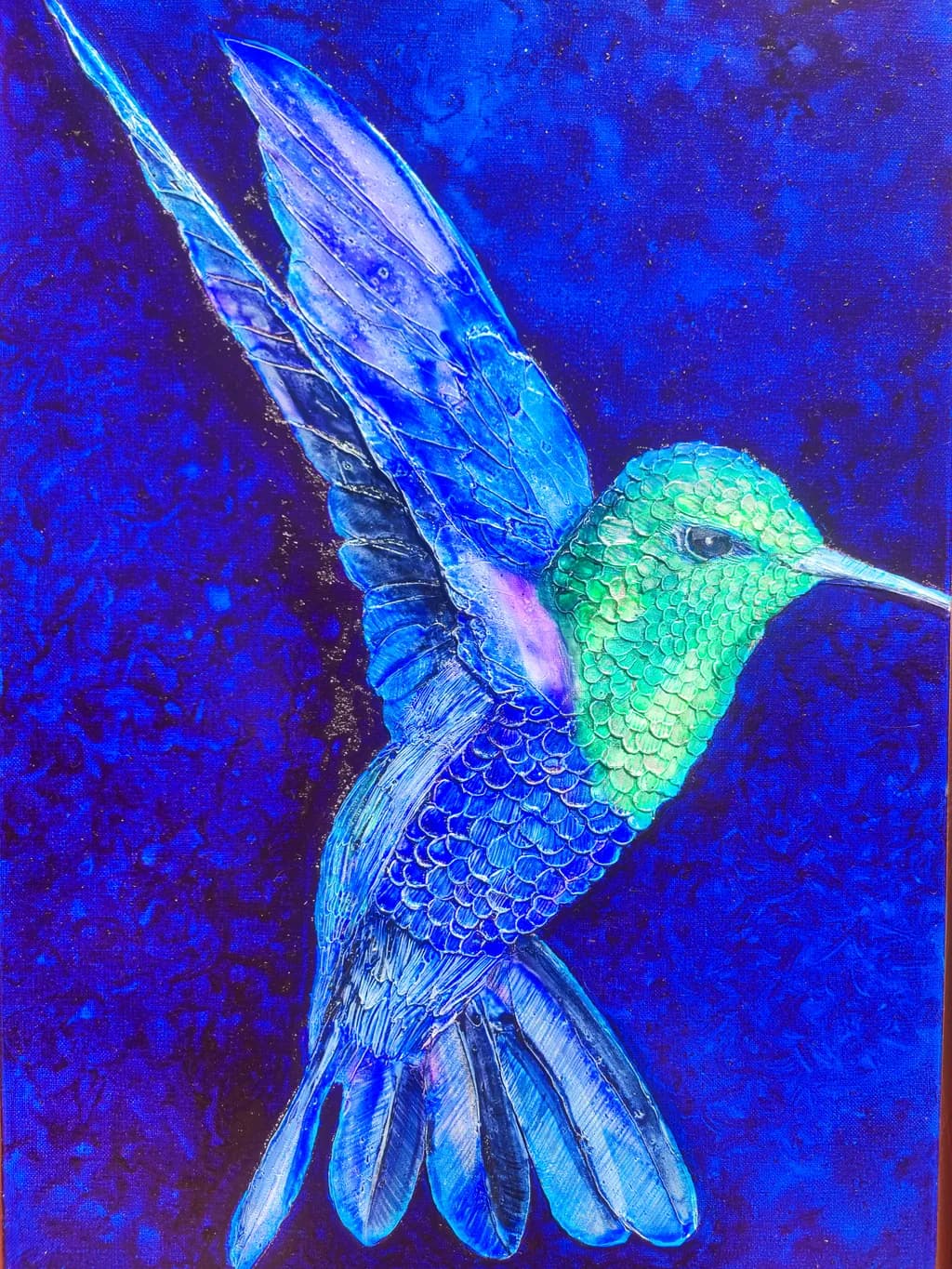 Blue Hummingbird Flight