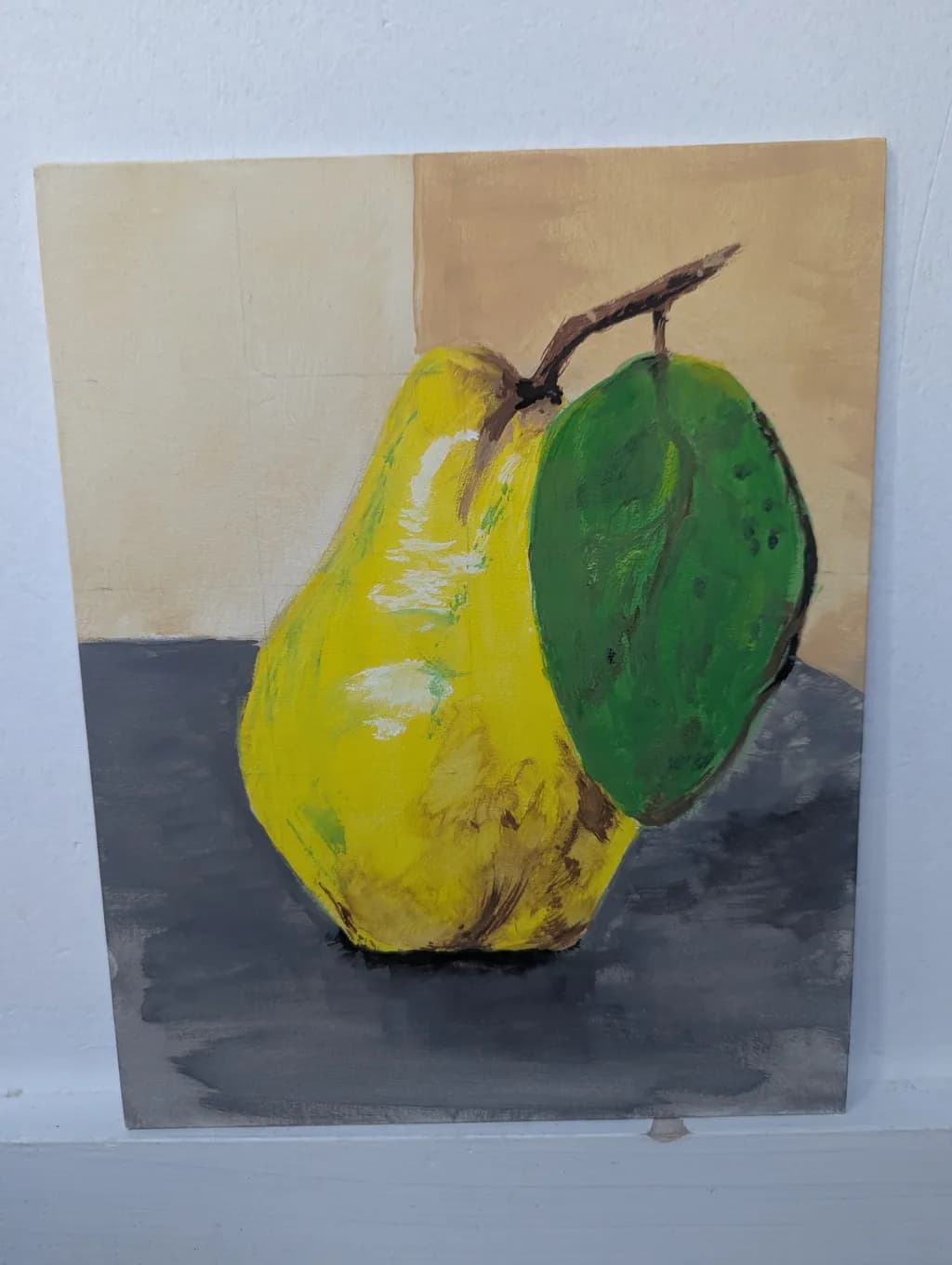 Pear and Leaf Contrast