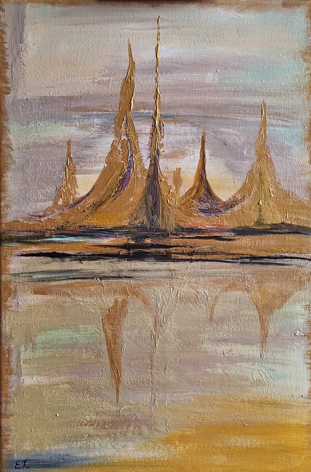 Golden Spires Reflection