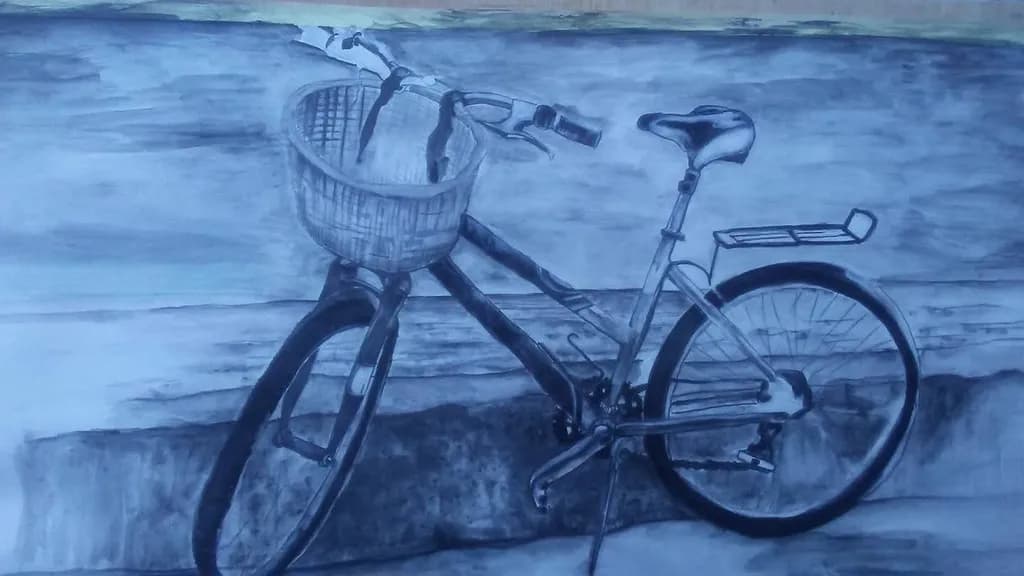 Bicycle with Basket Sideview