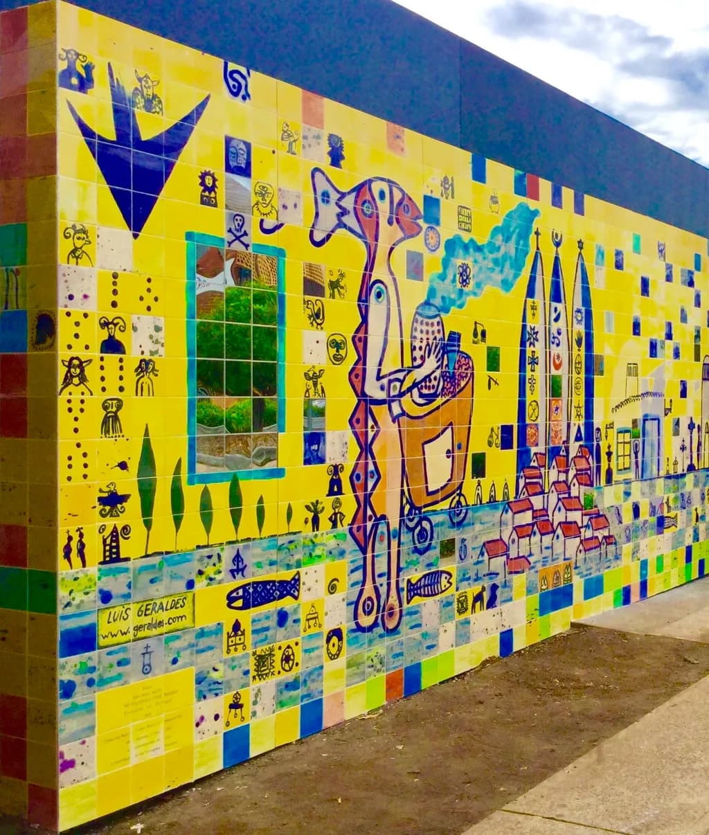 Fish and Cityscape Mosaic