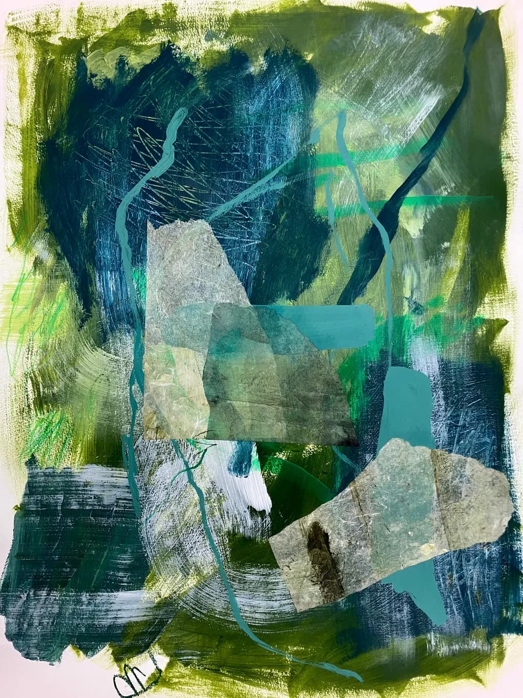 Green Collage Layers