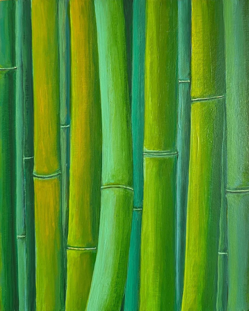 Whispers of Green: A Serene Bamboo Forest in Vibrant Hues