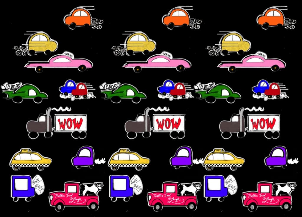 Colorful Traffic Collage