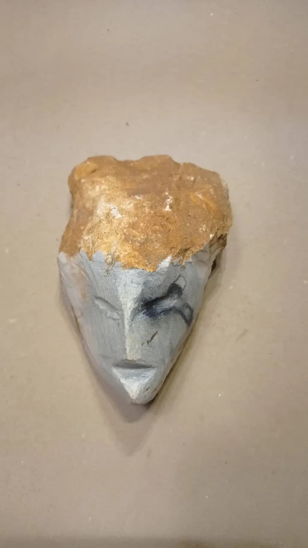 Stone Face Sculpture