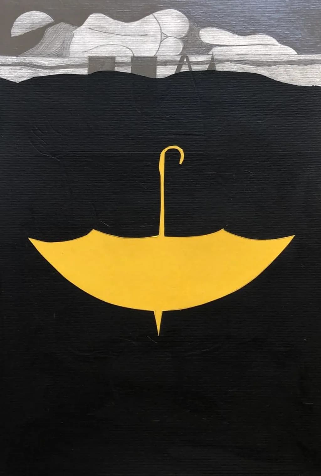 Yellow Umbrella Silhouette