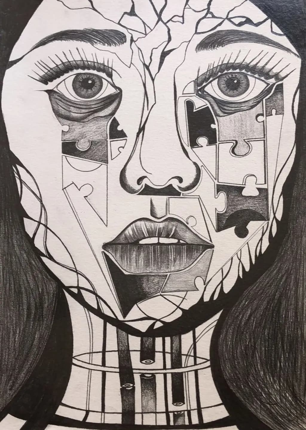 Fragmented Puzzle Face