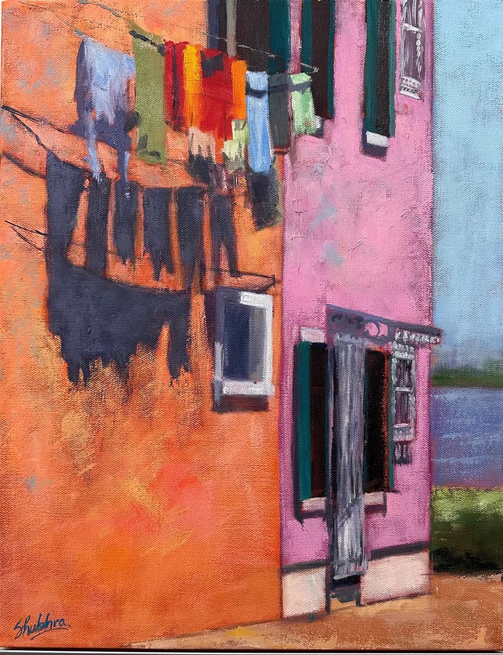 Laundry on Colorful Walls