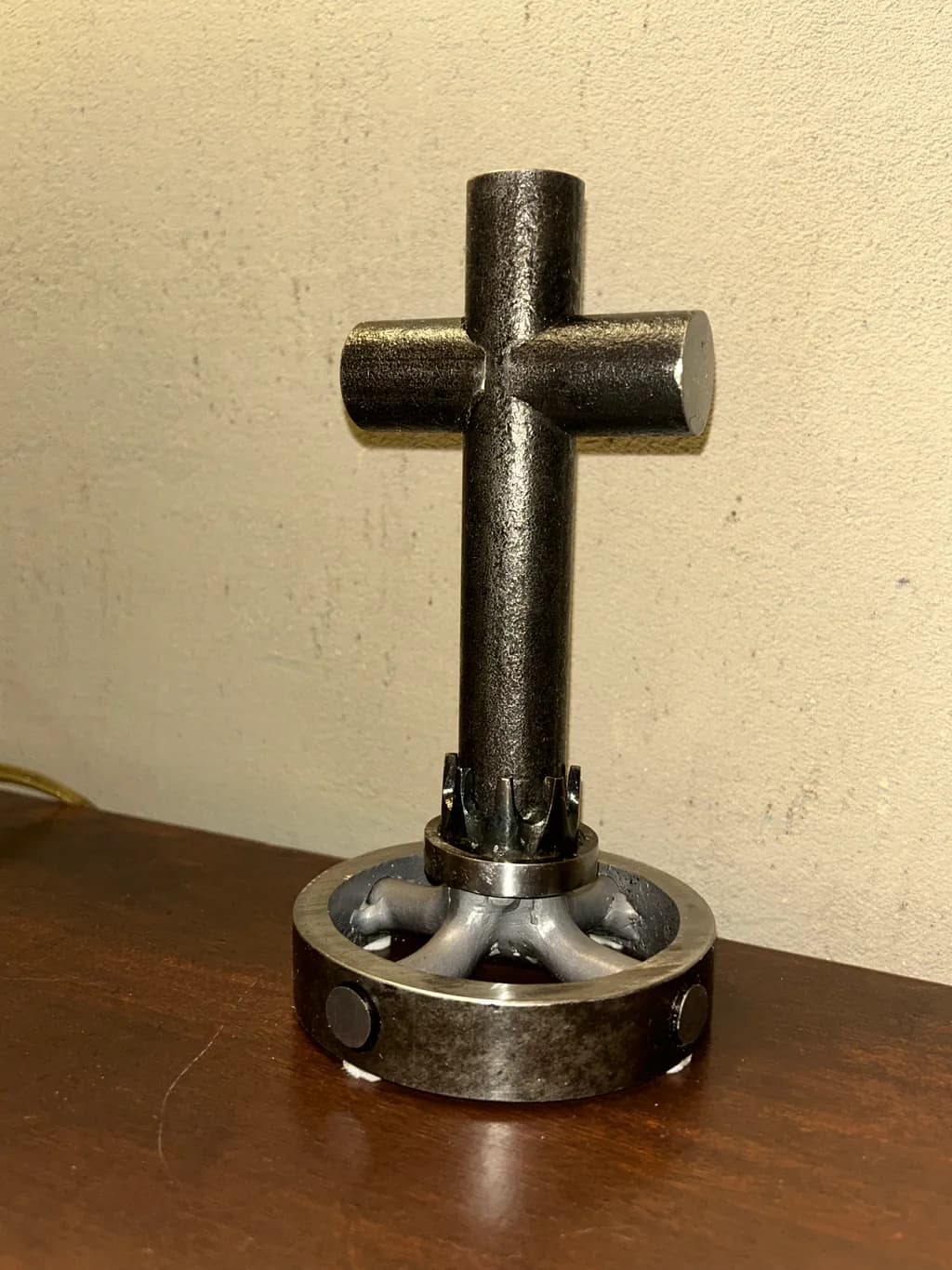 Industrial Cross Sculpture
