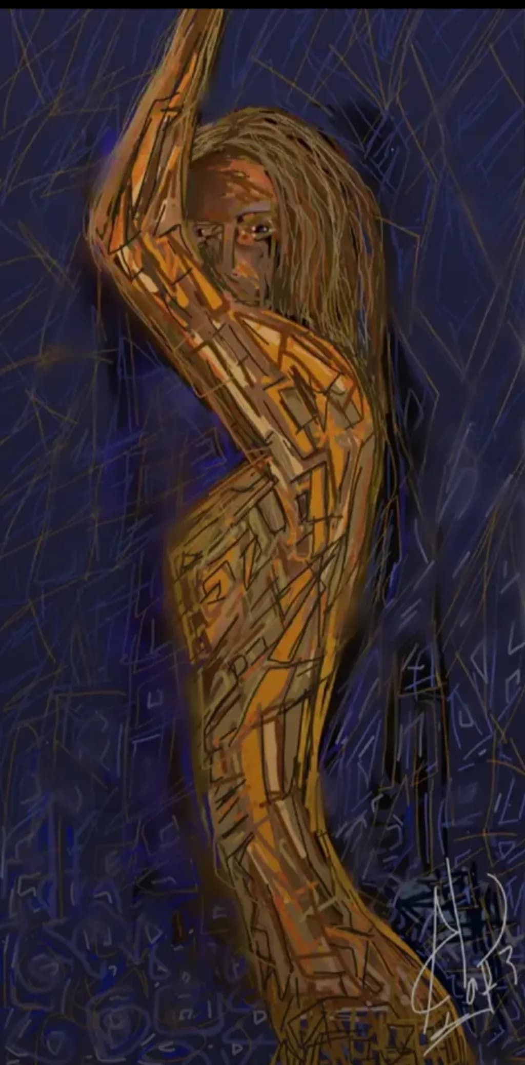 Abstract Figure in Blue