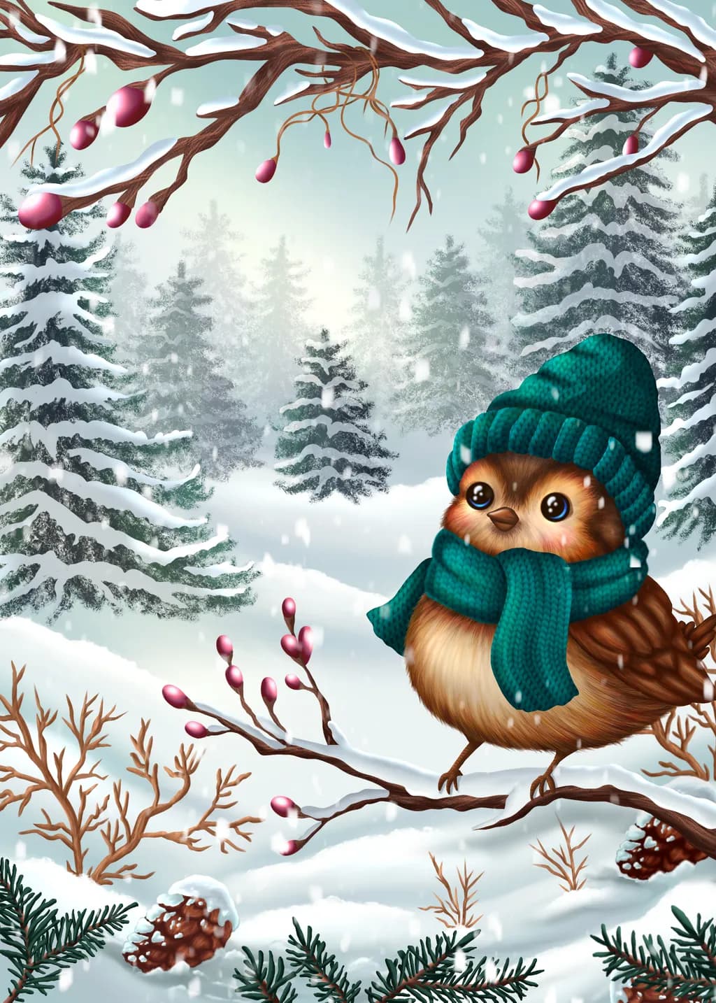 Winter Cozy Bird