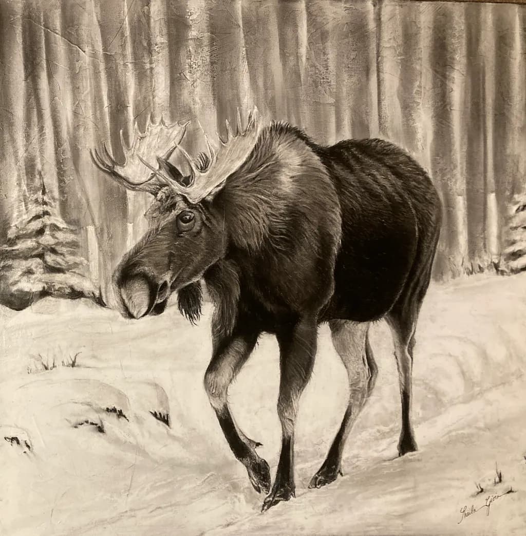 Snow Stroll Moose