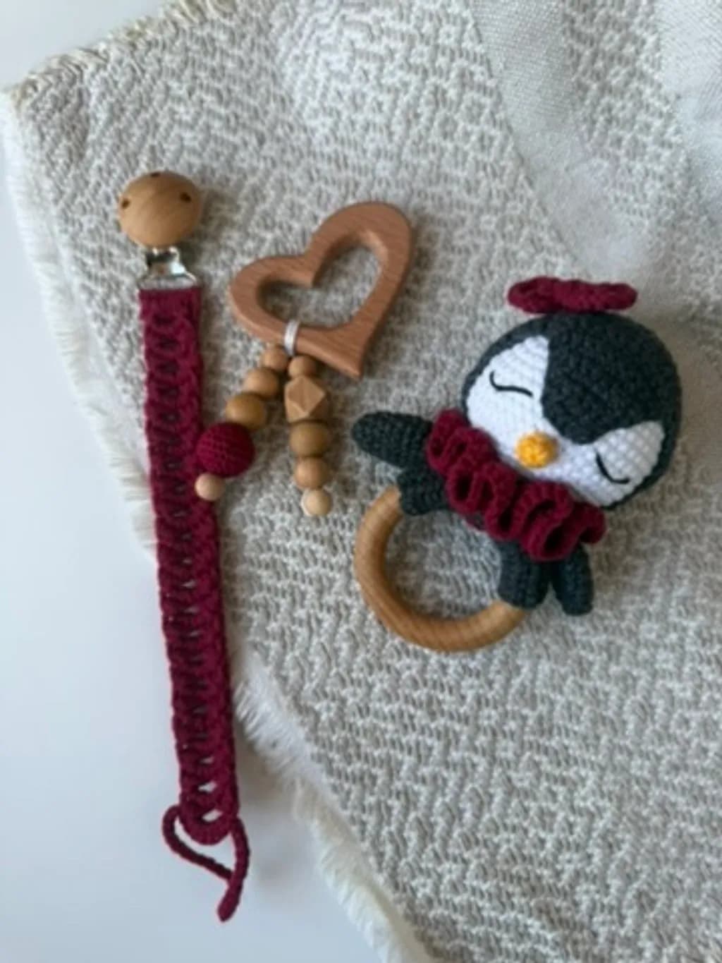 Crochet Penguin Teether Set