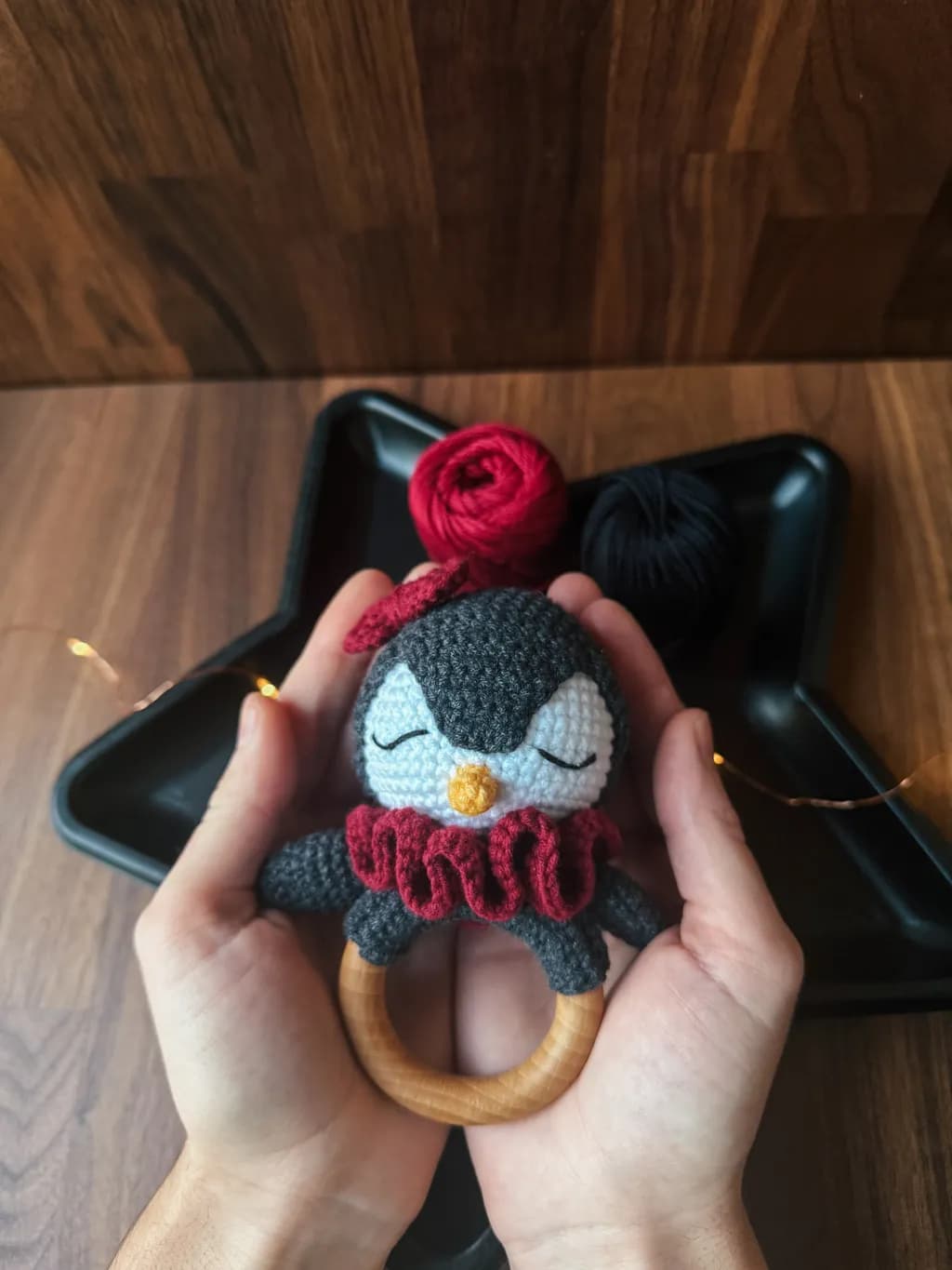 Crochet Penguin Rattle