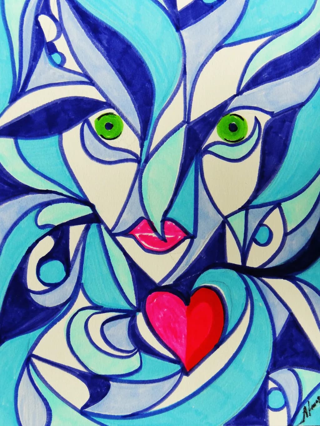 Green Eyed Woman Abstract
