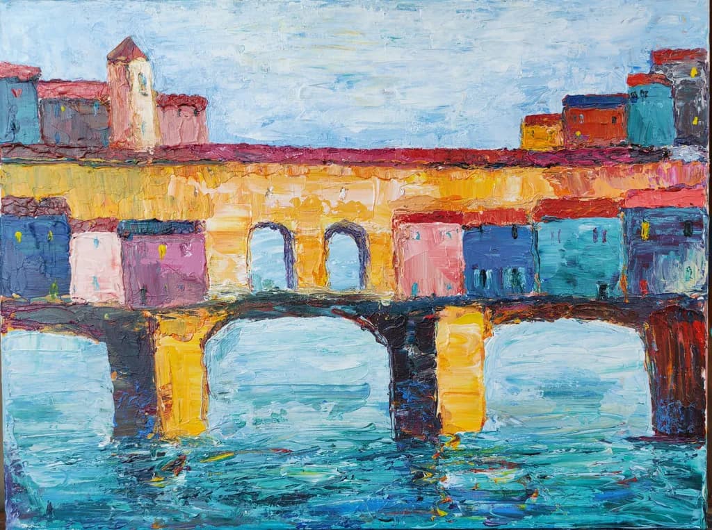 Colorful Bridge Reflection