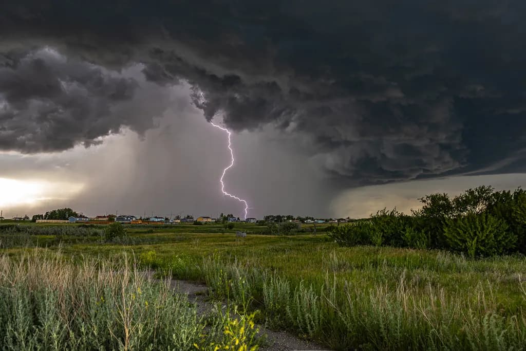 Lightning Strike Over Prairie