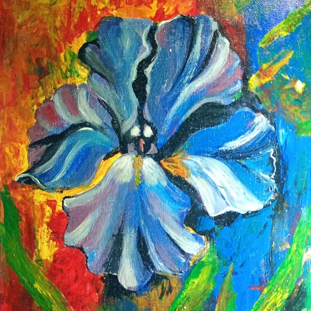 Blue Iris in Full Bloom