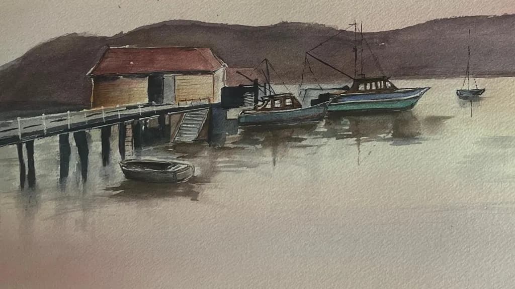 Old Pier study -Watercolour-