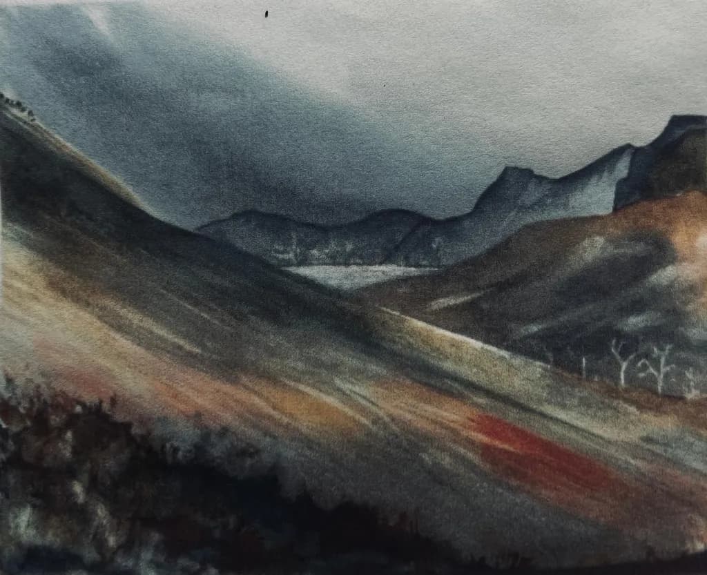 Tasmanian wilderness -Watercolour (Sold)