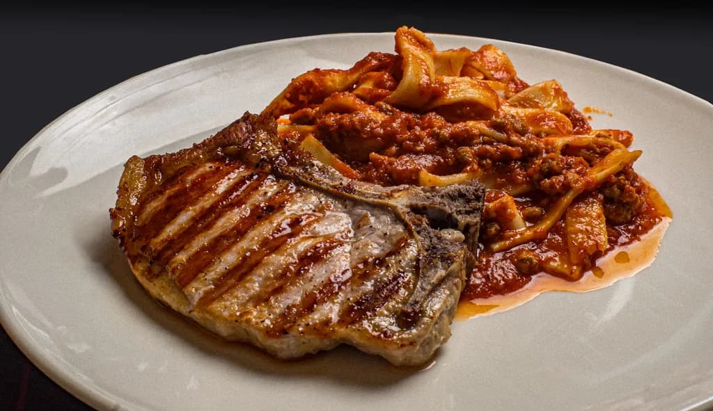 Fettuccine with Pork Chop