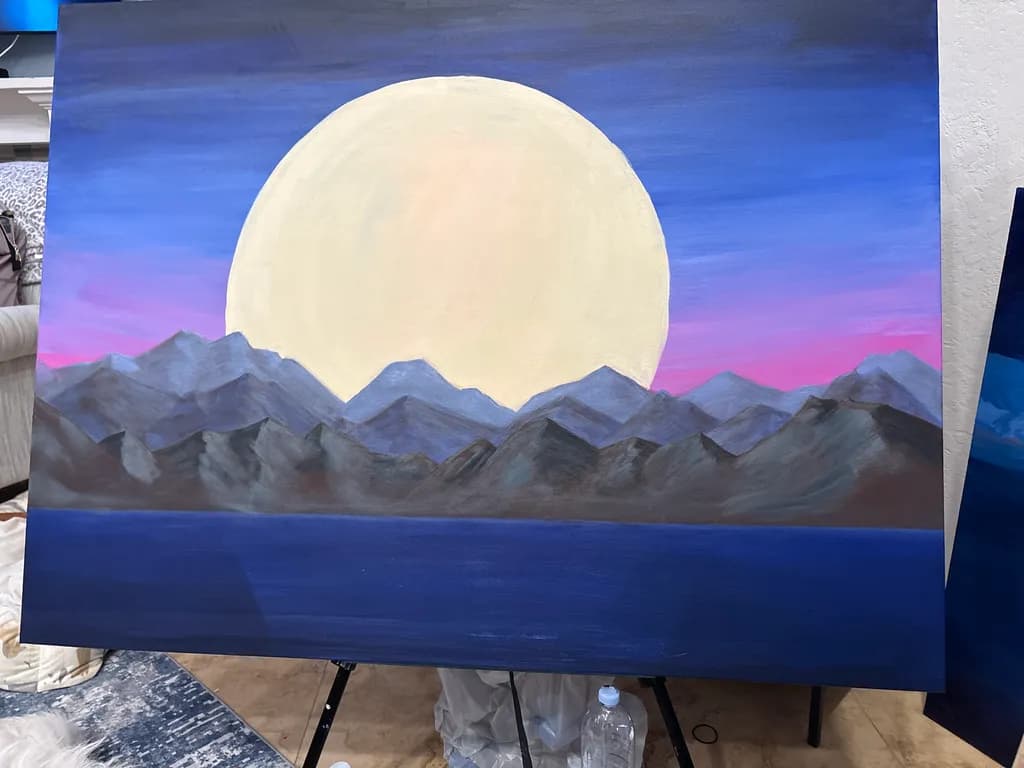 Moonlit Mountain Range