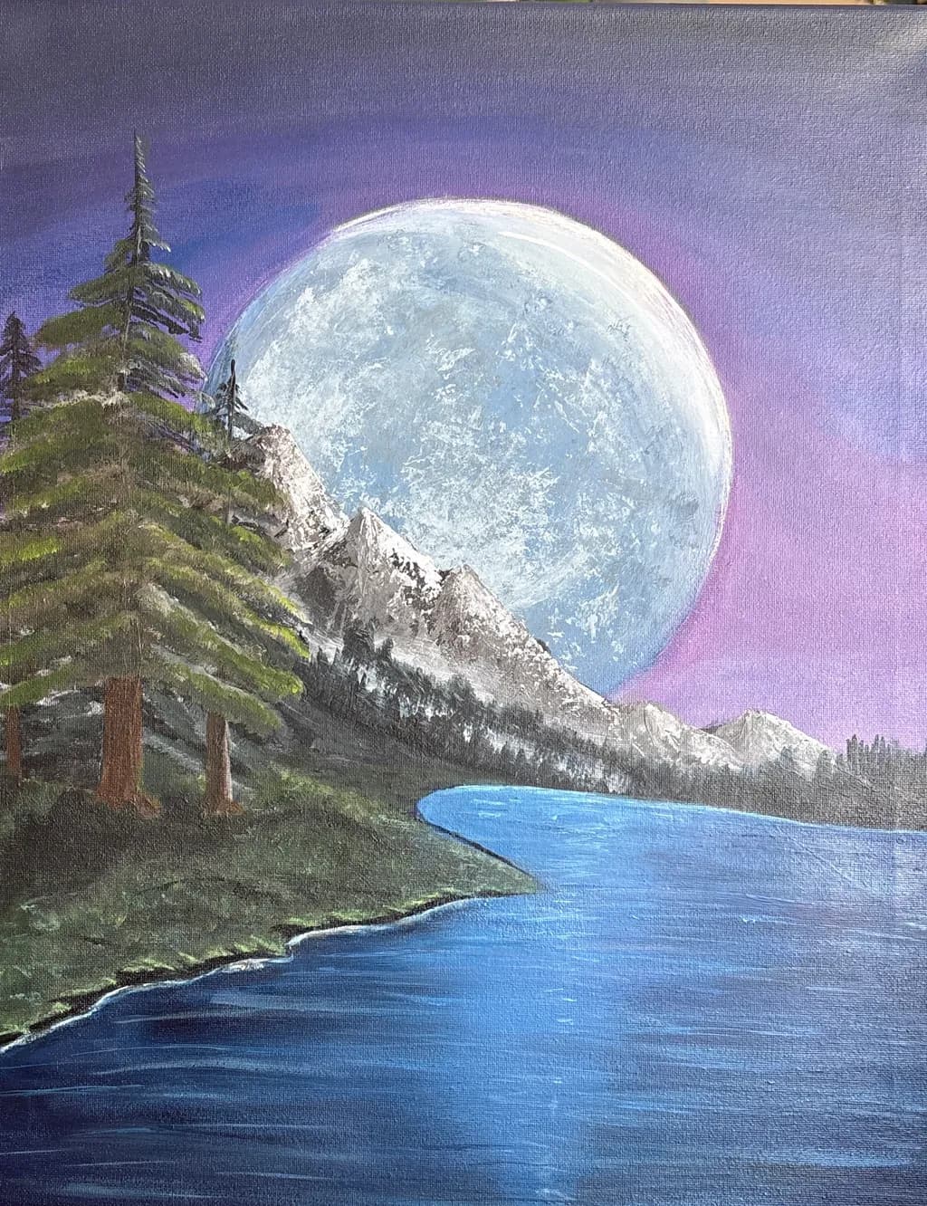 Moonlit Mountainscape