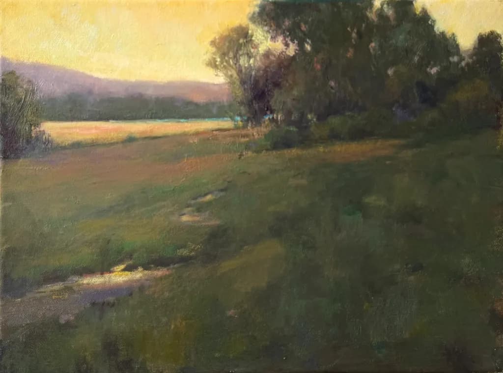 Sunset Over Fields
