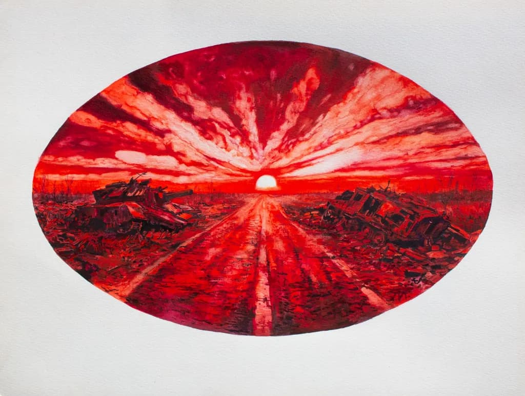 Crimson Ruins Sunset