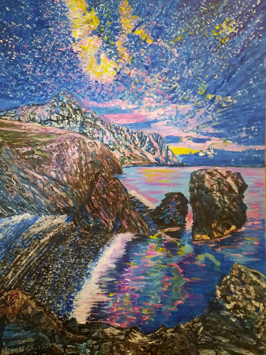 Rocky trefor beach and milkyway skys