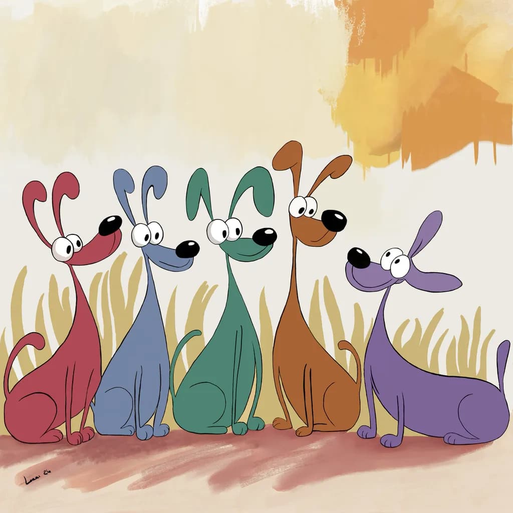 Colorful Canine Crew