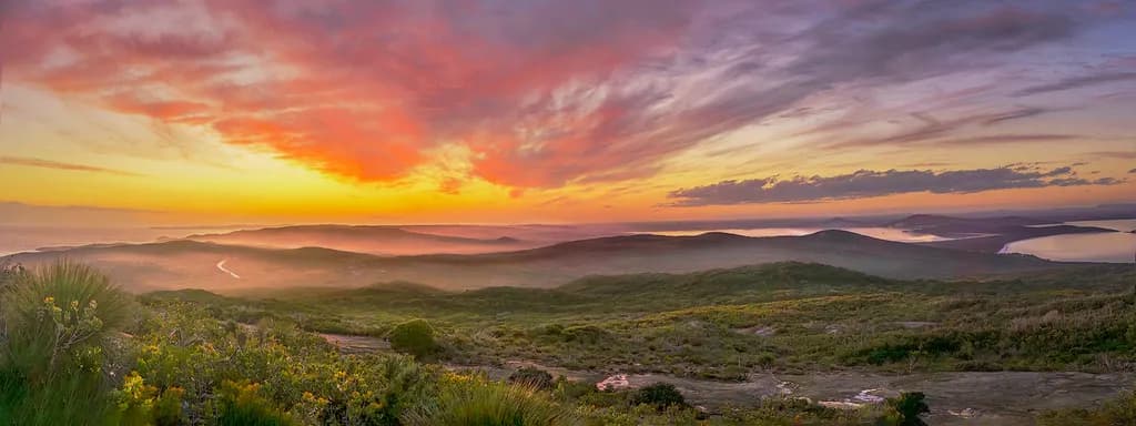 Sunset Over Rolling Hills