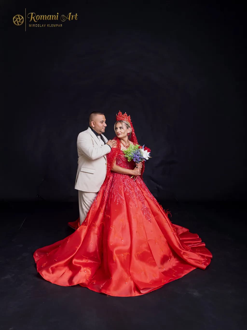 Crimson Wedding Portrait
