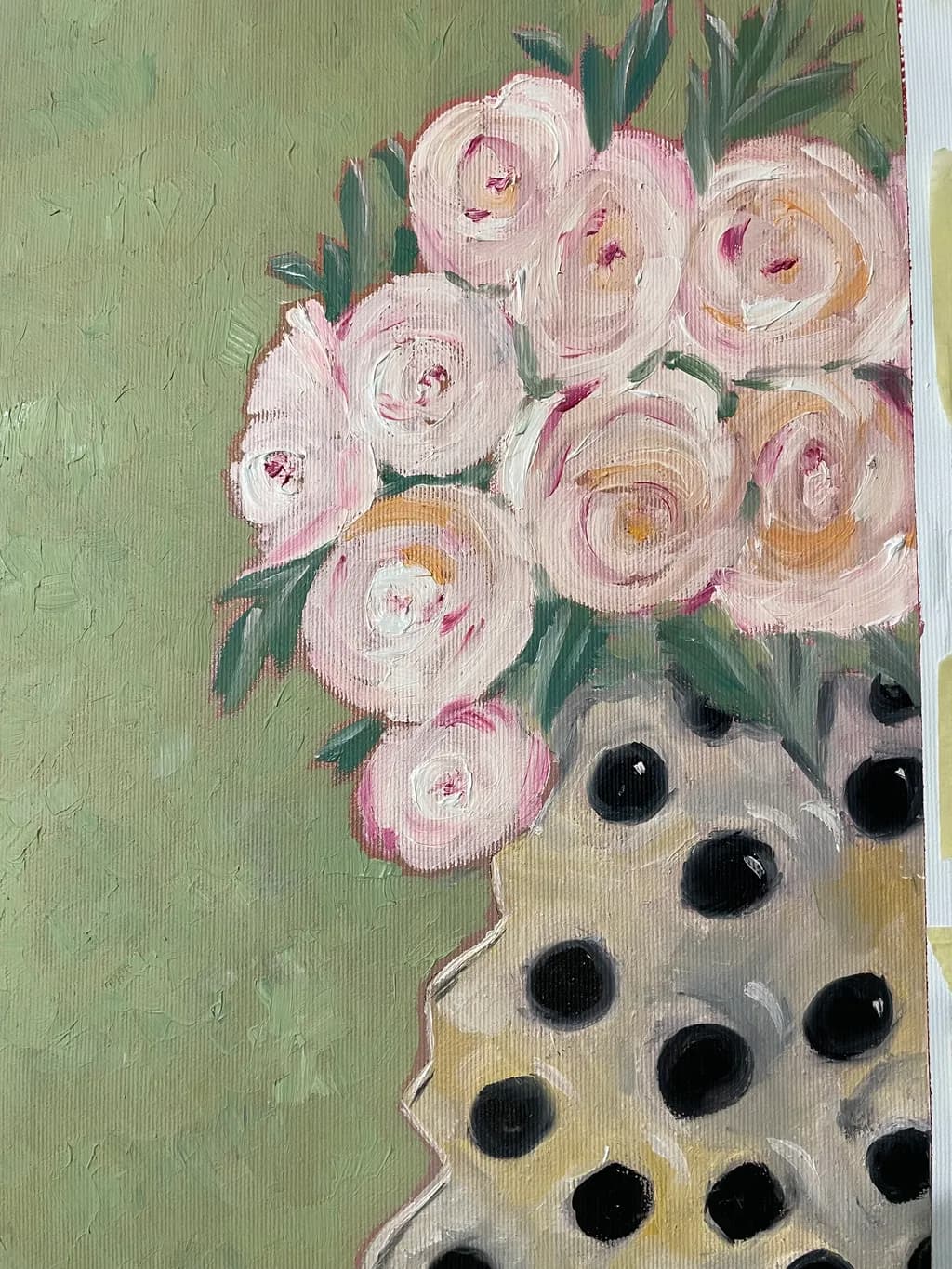 Polka Dot Vase Roses