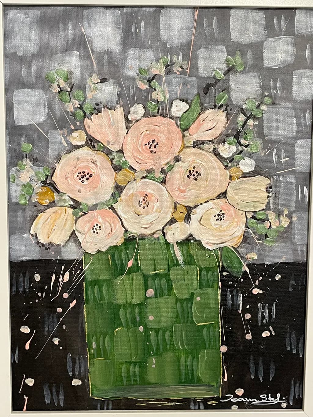 Green Vase Roses