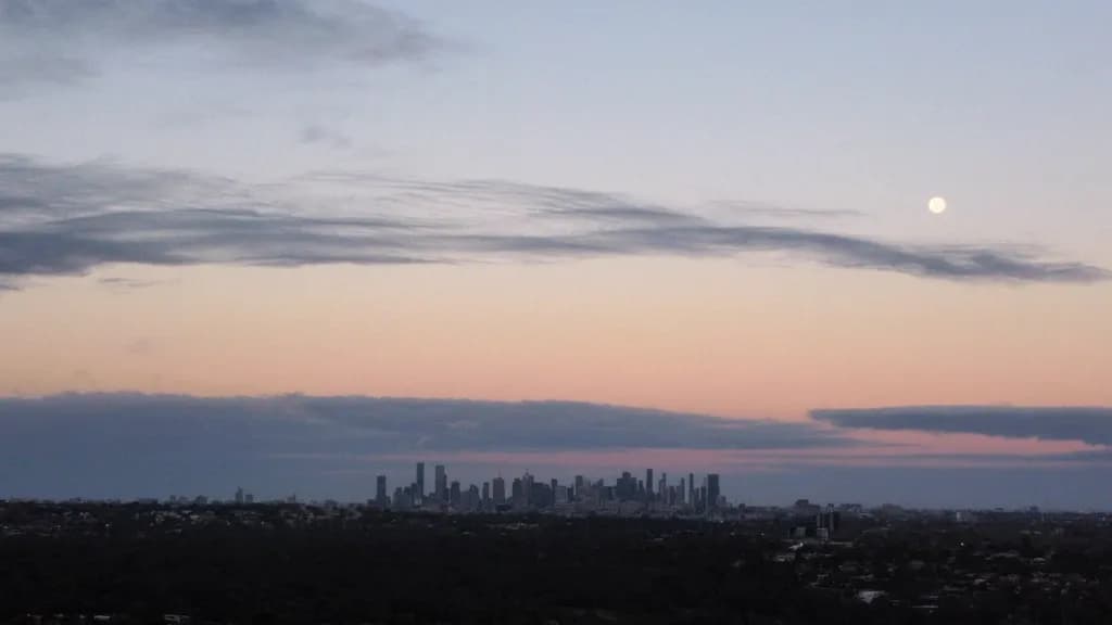 Serene Skyline Sunset