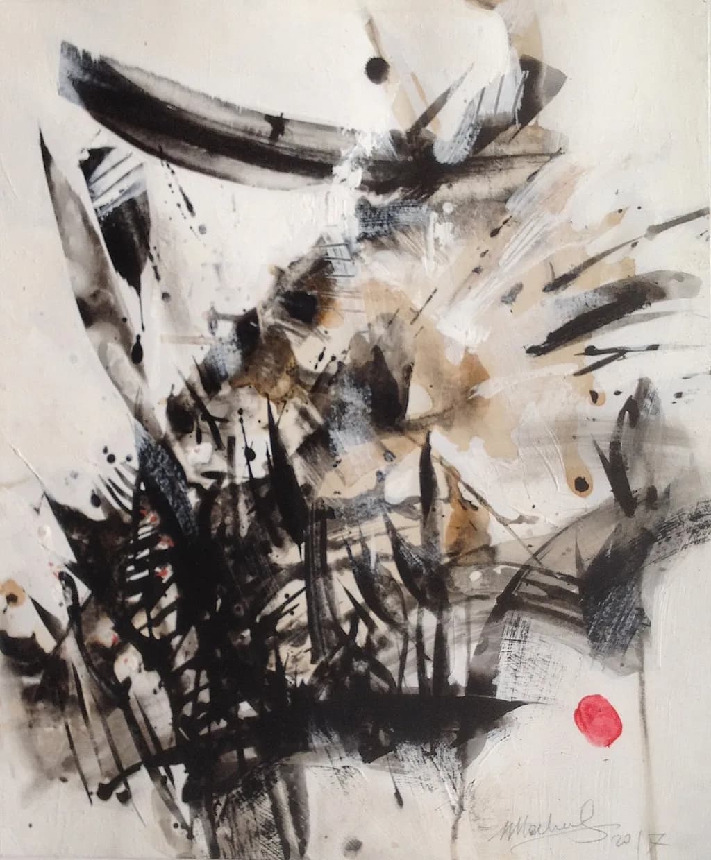 Abstract Motion with Red Accent