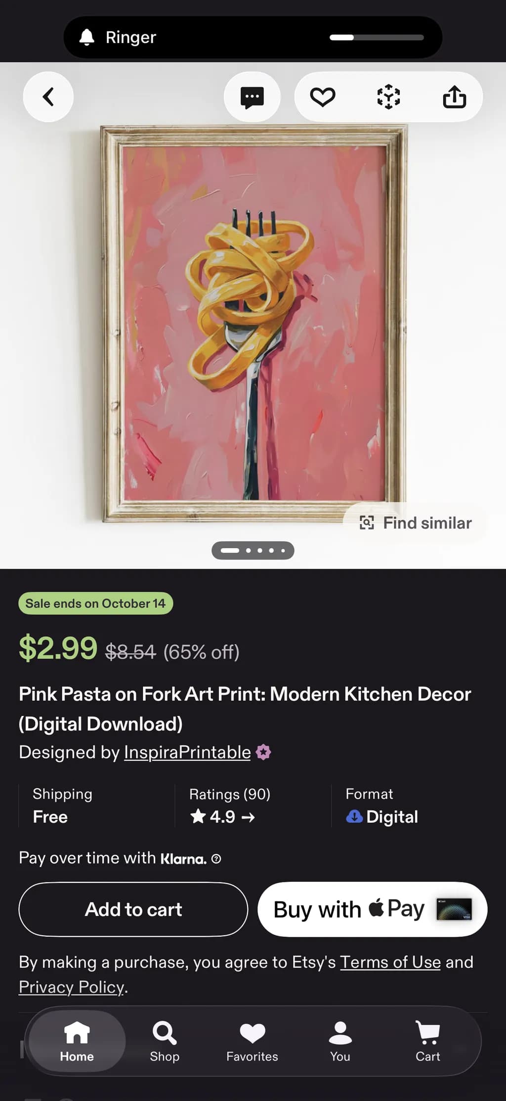Pink Pasta Fork