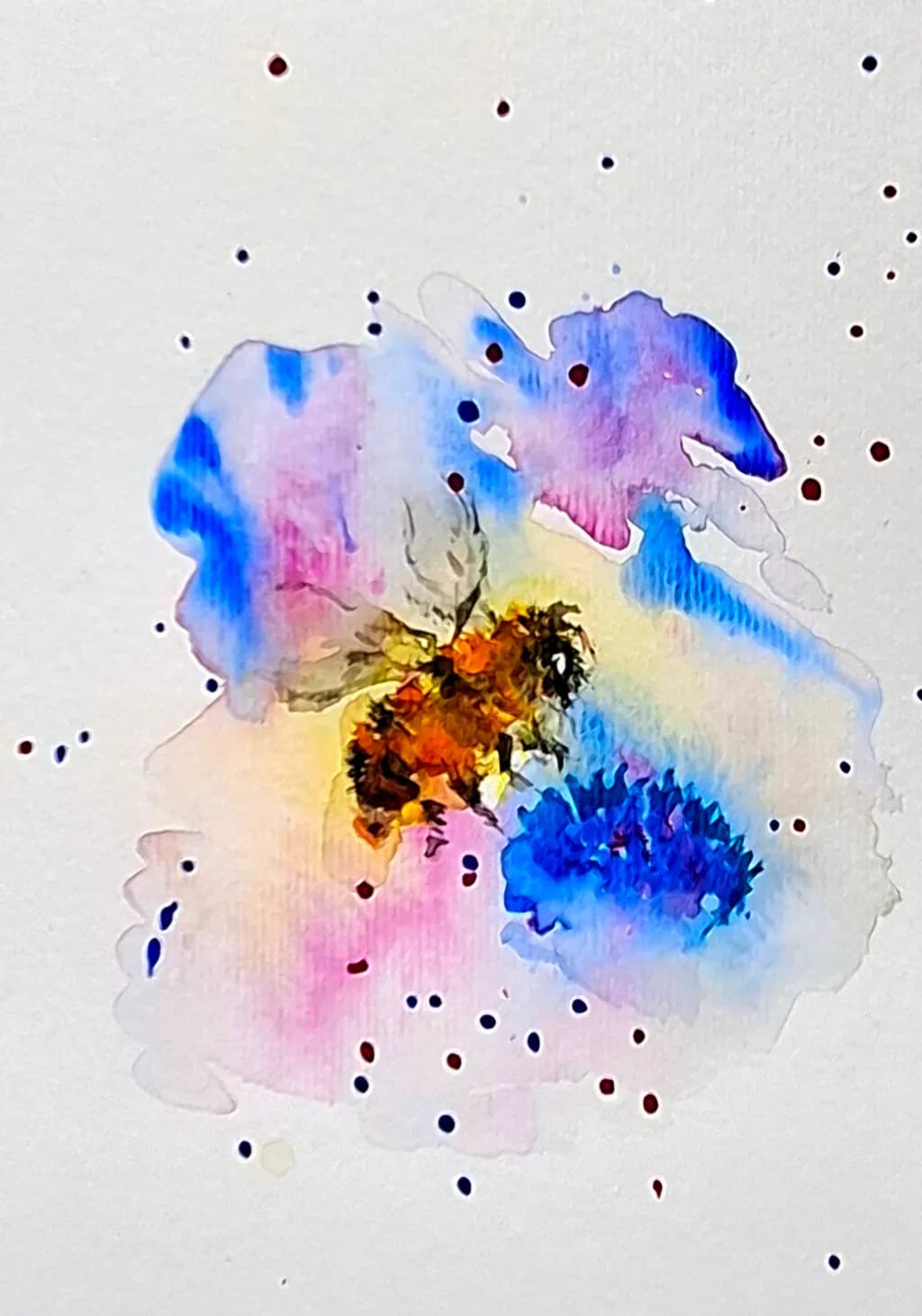 Bee Over Cornflower