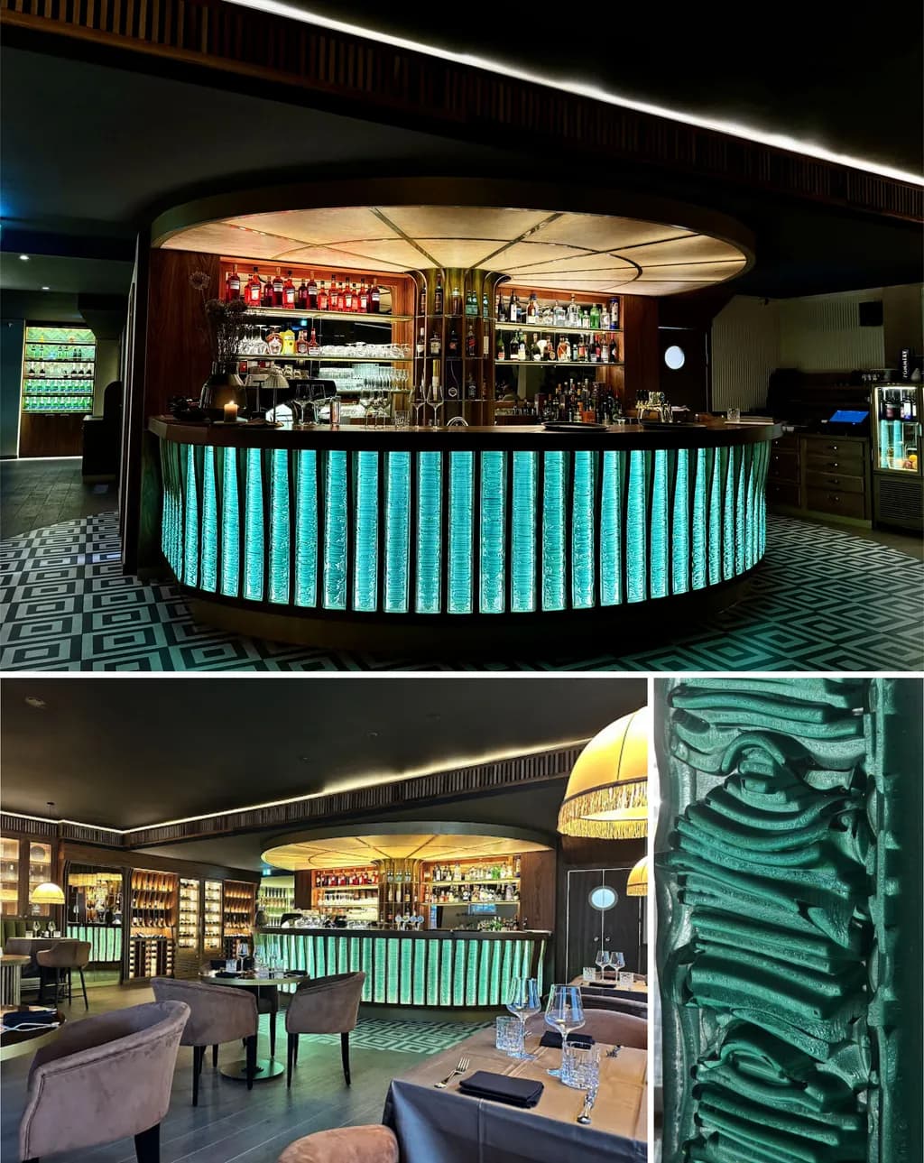 Sculptural glass bar, Fitz Restaurant, Mödling, Austria.